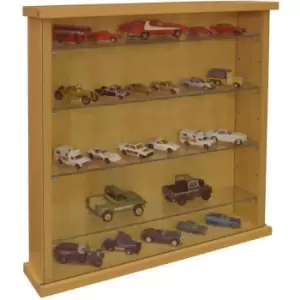 Image of Watsons - collectors - Wall Display Cabinet With Four Glass Shelves - Beech - Beech