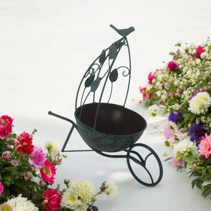 Image of MSL 36CM GREEN METAL GARDEN PLANTER