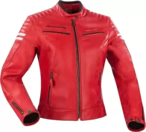 Image of Segura Funky Ladies Motorcycle Leather Jacket, red, Size 36 for Women, red, Size 36 for Women
