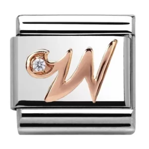 Image of Nomination CLASSIC Rose Gold Letter W Charm 430310/23