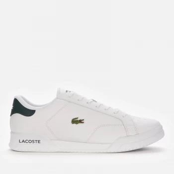 Image of Lacoste Mens Twin Serve 0721 1 Leather Cupsole Trainers - White/Dark Green - UK 9