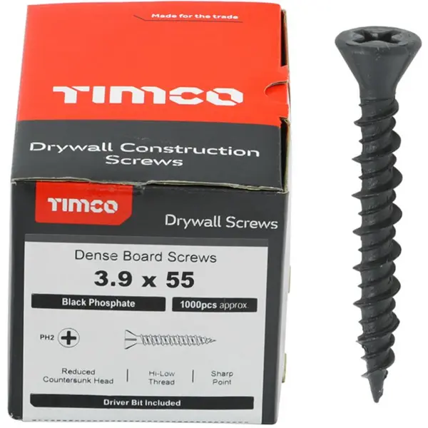 Image of Dense Board Screw Black Phos 00055DRYD Diameter: 3.9mm