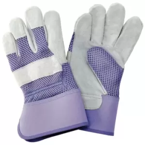Image of Kent&stowe - Rigger Gloves Heavy Duty Gardening Utility Suede Purple Medium
