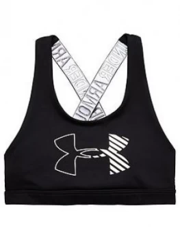 Image of Urban Armor Gear Girls HeatGear Graphic Bra Black Size 11 12 Years Women
