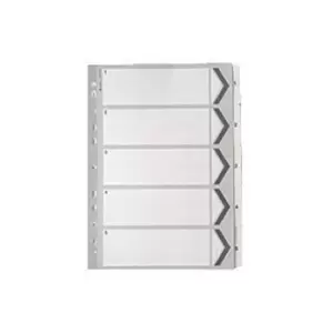 Image of A4 White 1-5 Mylar Index (Multi-punched and Mylar Reinforced Tabs/Holes WX01527