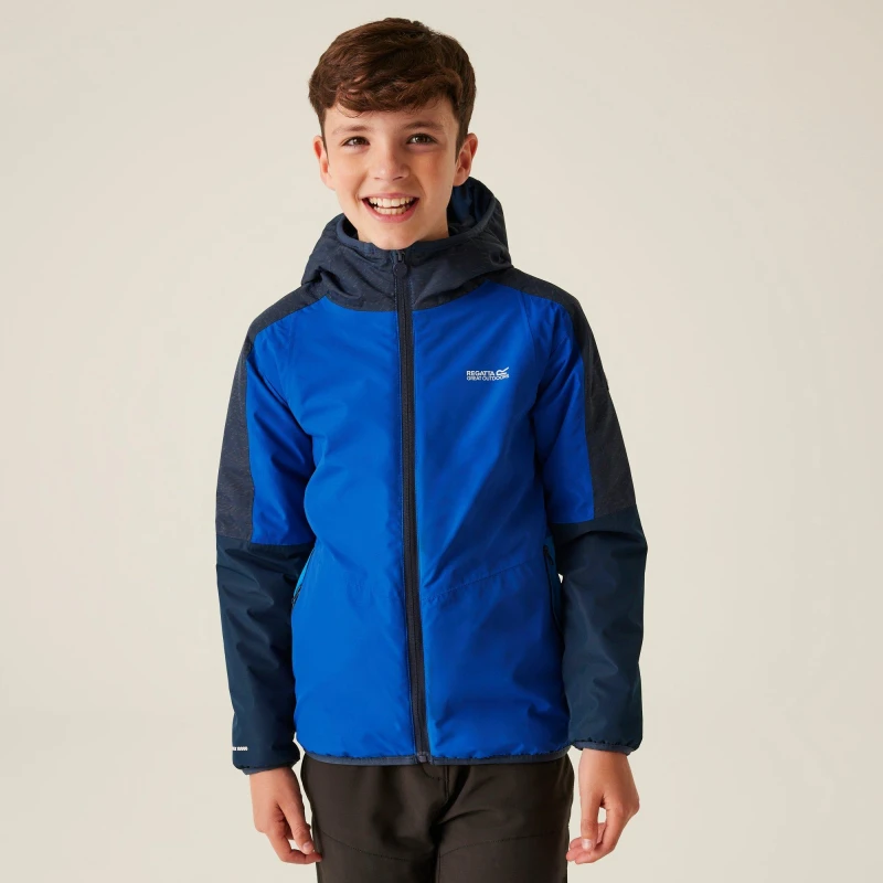 Image of Regatta Boys Volcanics VIII Full Zip Waterproof Jacket 9-10 Years - Chest 69-73cm (Height 135-140cm) Olympian Blue Navy RKP275B-0T2-9