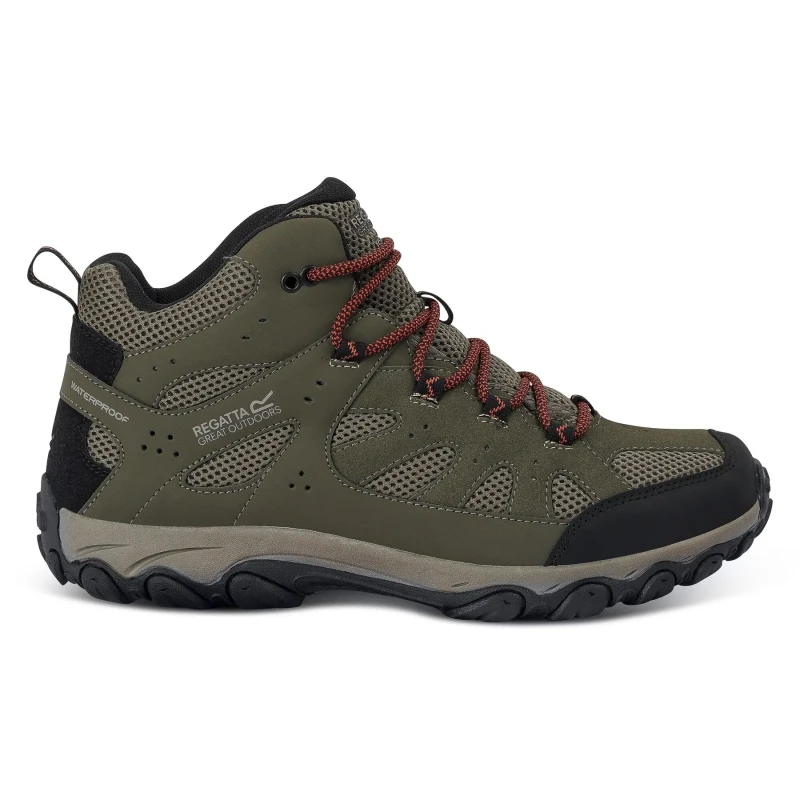 Image of Regatta Regatta Men Edgepoint Breathable Waterproof Mid Walking Boots in Dark Green Size: 8 Dark Green 8 Male 5063516062585