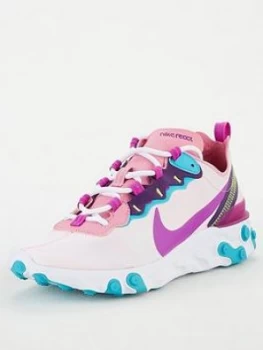 Image of Nike React Element 55 - Pink/Multi , Pink/Multi, Size 5, Women
