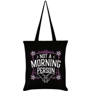 Image of Grindstore Not A Morning Person Tote Bag (One Size) (Black) - Black