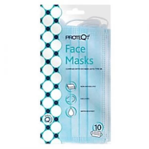 Image of Proteqt Face Mask Type IIR Non Woven Blue Pack of 10