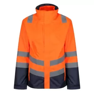 Image of Regatta Mens Pro 3 in 1 Hi-Vis Jacket (S) (Orange/Navy)