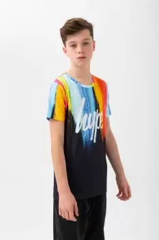 Image of HYPE BOYS RED CANVAS SCRIPT T-SHIRT