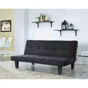 Image of Atlanta Fabric Sofa Bed With Tufted Detail and Black Legs