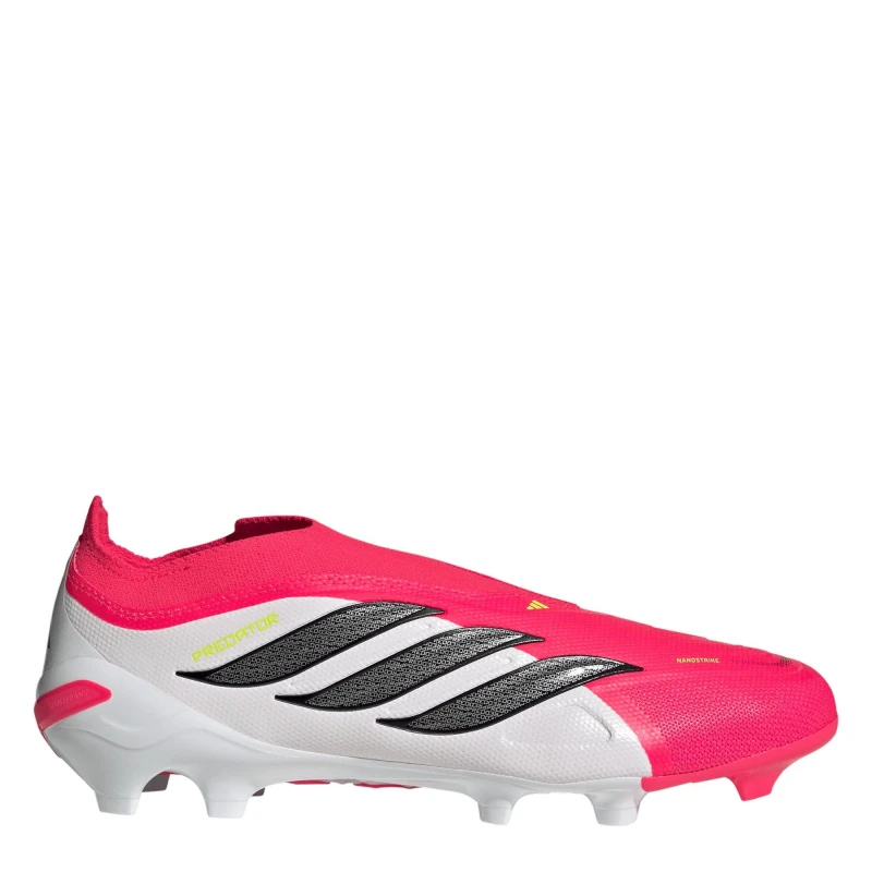 Image of adidas Mens adidas Predator League Laceless Firm Ground Football Boots Pink/Blk/White male 9.5 (44)