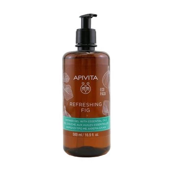 Image of ApivitaRefreshing Fig Shower Gel with Essential Oils - Ecopack 500ml/16.9oz
