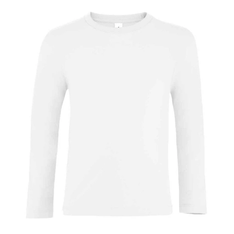 Image of SOL'S Imperial Long-Sleeved T-Shirt in White Size: 4 Years White Unisex 4 Years