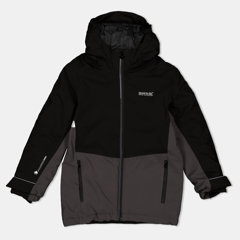 Image of Regatta Kids Highton Lightweight Weather-Resistant Insulated Puffer Jacket Black/DkGrey male 7-8Y