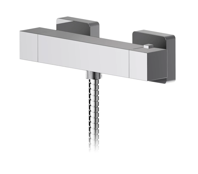 Image of Balterley Wall Mount Thermostatic Bar Valve with Bottom Outlet 55 x 275mm Silver