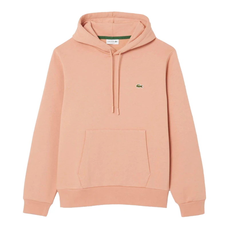 Image of Lacoste Organic Cotton Fleece Hoodie Orange male XS