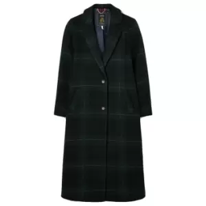 Image of Joules Womens Harrow Long Wool Coat Betty Blackwatch 12