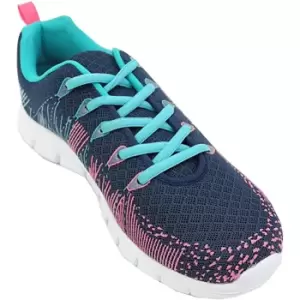 Image of Dek Superlight Womens/Ladies Starlight Memory Foam Trainers (3 UK) (Navy/Aqua/Fuchsia)