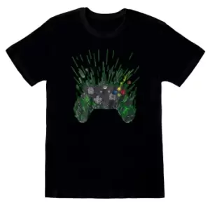 Image of Xbox Unisex Adult Controller T-Shirt (L) (Black/Green)