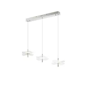 Image of Amsterdam Linear Ceiling Pendant, 3 Light 6W LED, 4000K, 1500lm, Polished Chrome