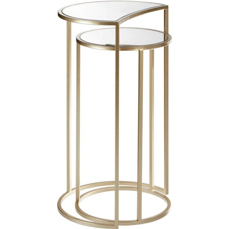 Image of Premier Housewares Set Of 2 Avantis 3 Legged Tables Gold