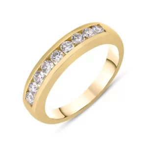Image of 18ct Yellow Gold Diamond Channel Set Half Eternity Ring