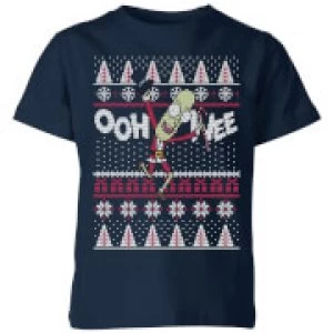 Image of Rick and Morty Ooh Wee Kids Christmas T-Shirt - Navy - 5-6 Years - Navy