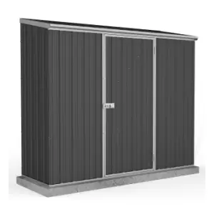 Image of Absco 7.5x3ft Space Saver Metal Pent Shed - Grey