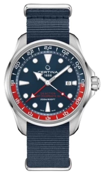 Image of Certina DS Action GMT Blue Fabric Strap Blue Dial Watch