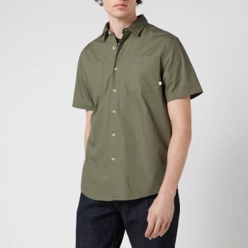 Image of Farah Mens Wolstencroft Ripstop Short Sleeve Shirt - Vintage Green - S