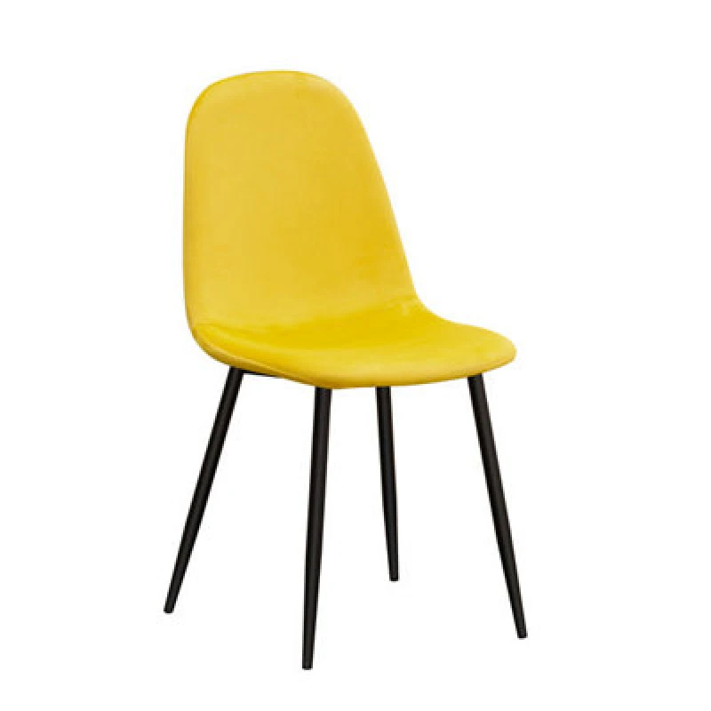 Image of Minster Dining Chair - Fabric/metal - L52 X W44 X H86cm - Yellow/black