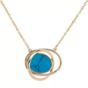 Image of Ladies Karen Millen PVD Gold plated Rhythmic Oval Stone Pendant
