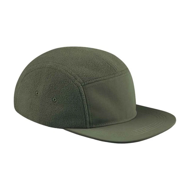 Image of Beechfield Beechfield Men Fleece Camper Cap in Dark Olive Dark Olive One Size Male 5063703676380