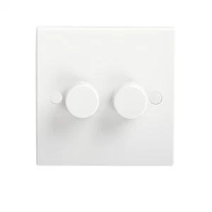 Image of KnightsBridge 40-400W White 2G 2 Way 230V Electric Dimmer Switch Wall Plate
