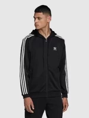 Image of adidas Originals 3 Stripe Full Zip Hoody, Black, Size S, Men
