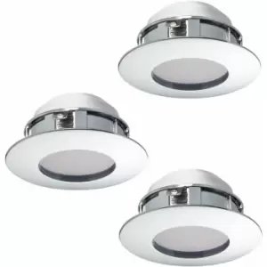 Image of 3 pack Flush Ceiling Downlight Chrome Recessed Spotlight 6W Built in led