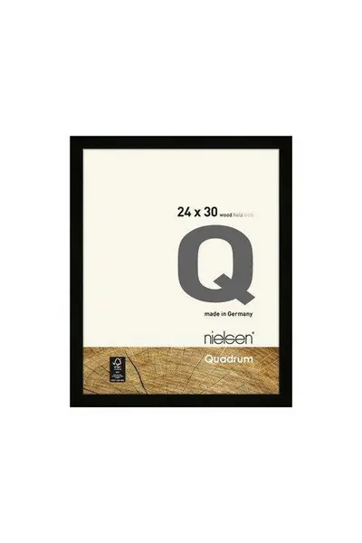 Image of Nielsen Quadrum 24 x 30cm Wooden Picture Frame With Protective Glass Front Black