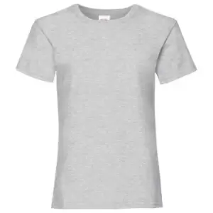 Image of Fruit Of The Loom Girls Childrens Valueweight Short Sleeve T-Shirt (Pack of 2) (5-6) (Heather Grey)