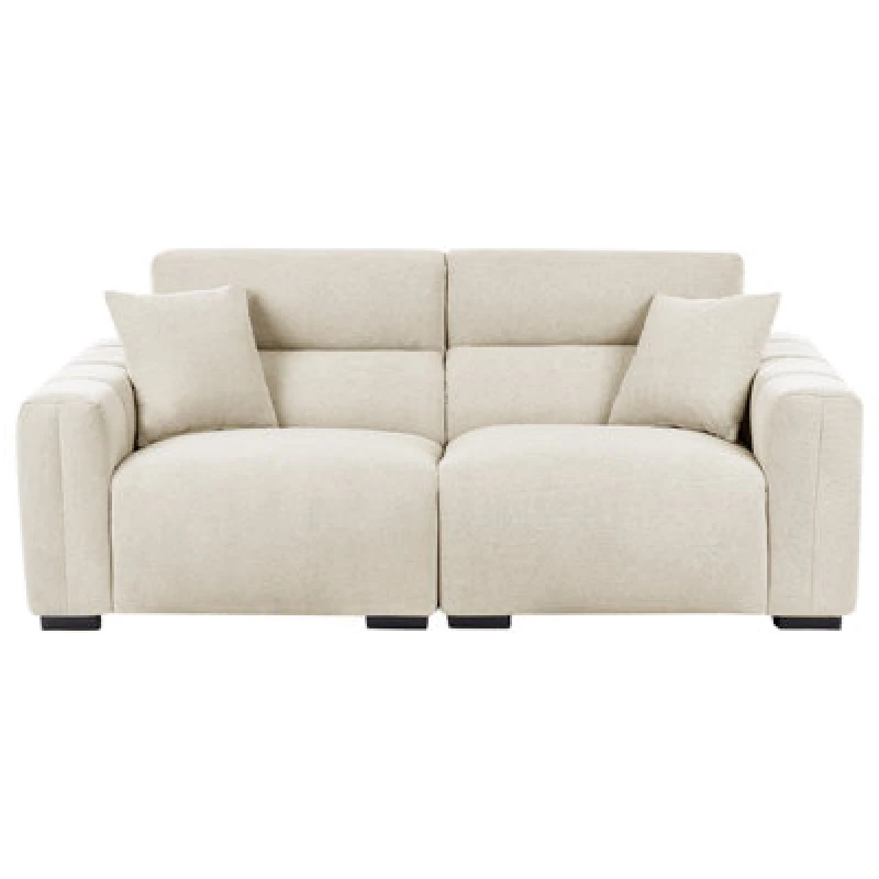 Image of Beliani Sofa 3 Seater Fauskan Fabric Light Beige