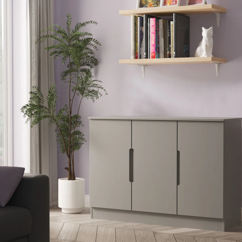 Image of Welcome Furniture Welcome Furniutre Milan 3 Door Sideboard - Ready Assembled MIL205DGDG