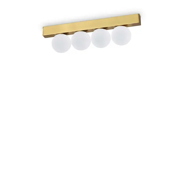 Image of Ping Pong 4 Light Globe Ceiling Light Brass 1000Lm 3000K