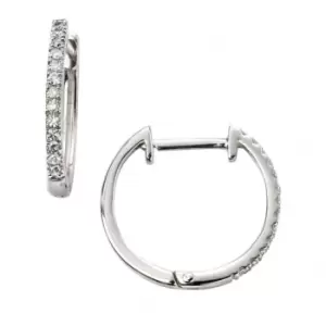 Image of Elements Gold White Gold Diamond Huggie Earrings GE2106