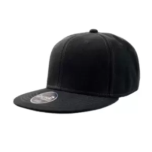 Image of Atlantis Children/Kids Flat Visor 6 Panel Snap Back Cap (One Size) (Black)