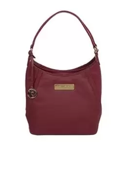 Image of Pure Luxuries London Pure Luxuries Abigail Pomegranate Leather Shoulder Bag, Red, Women
