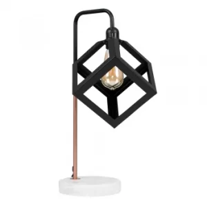 Image of Talisman Copper Table Lamp With Cubed Puzzle Shade