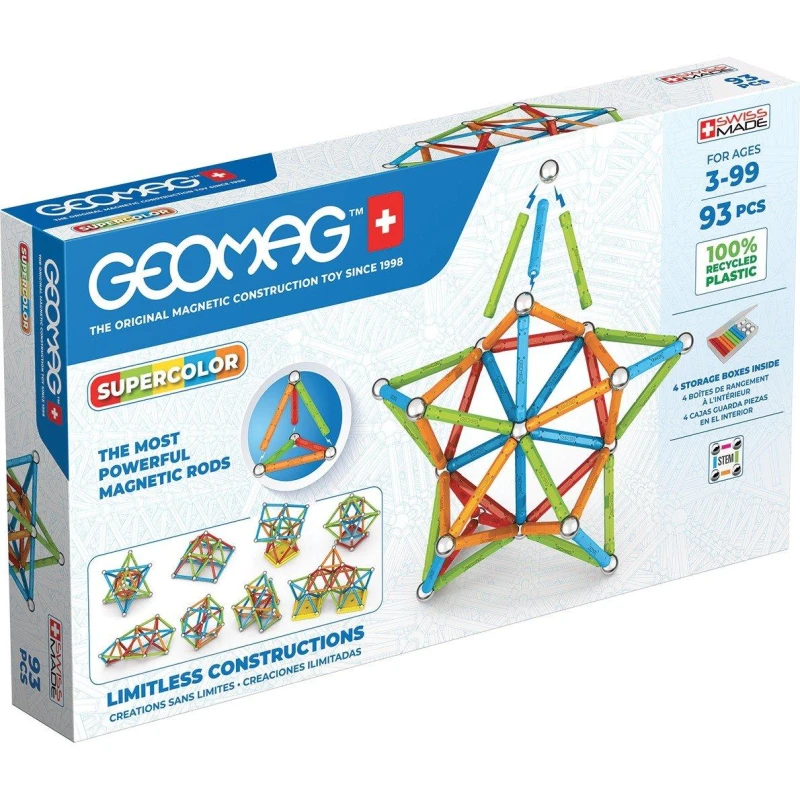 Image of Geomag Magnetic Supercolor - 93 Pieces Multi