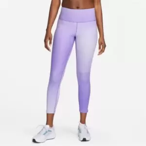 Image of Nike Fast Womens Mid-Rise 7/8 Printed Leggings - Purple